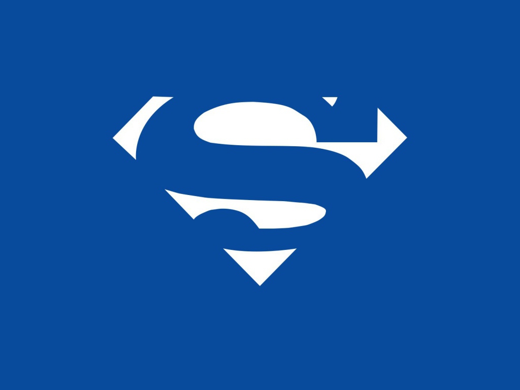 Белый символ Супермена, голубой фон
