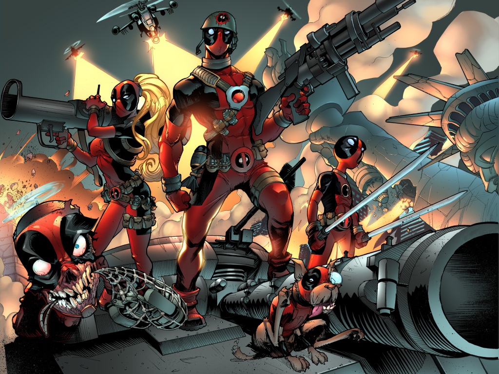 Superheroes of comic Deadpool