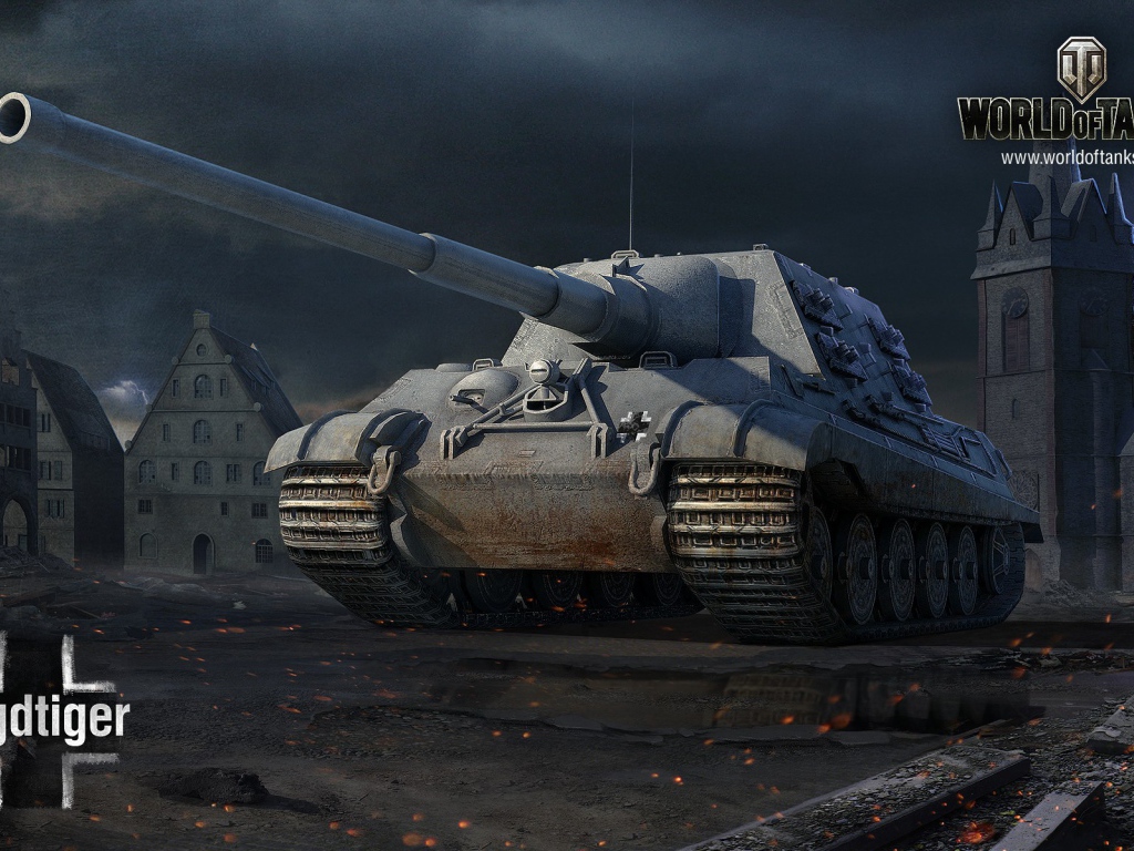 Мощный JagdTiger из игры World of Tanks
