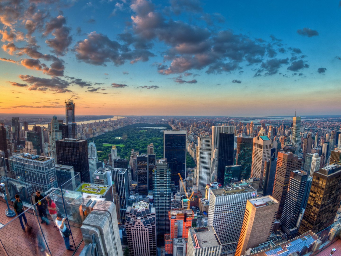 Вид с небоскреба в Нью-Йорке
