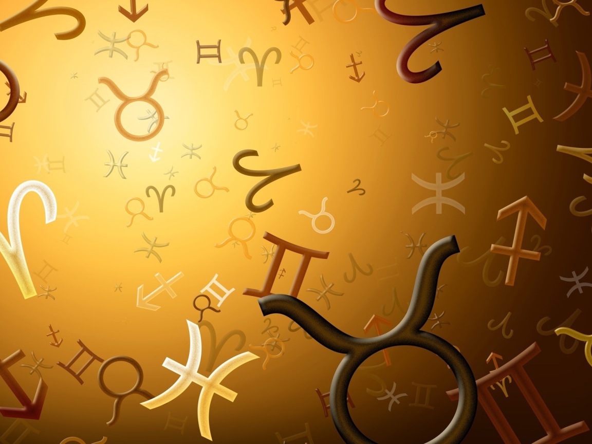 Signs of the Zodiac soar on a brown background