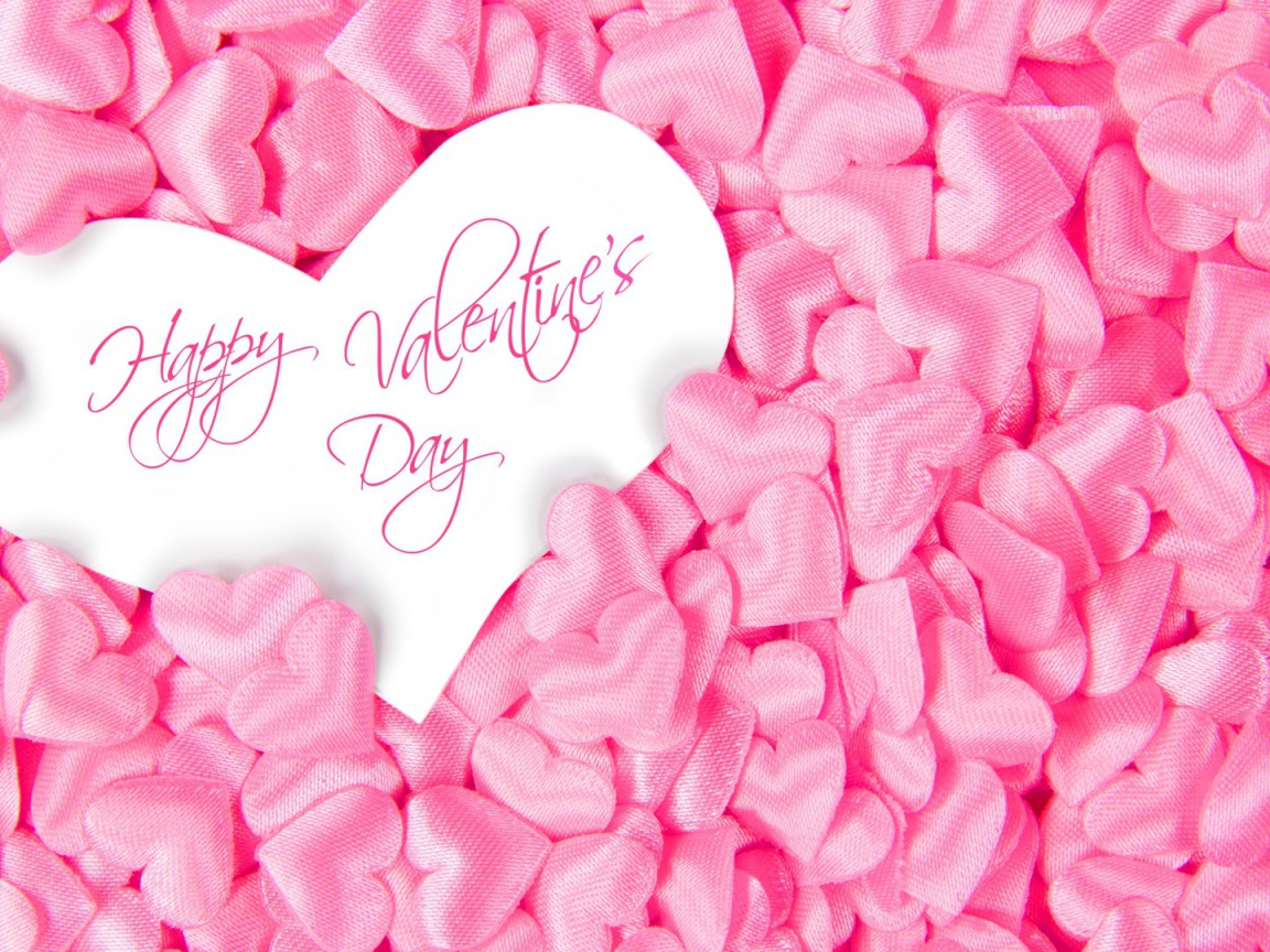 Розовые сердечки на День Святого Валентина 