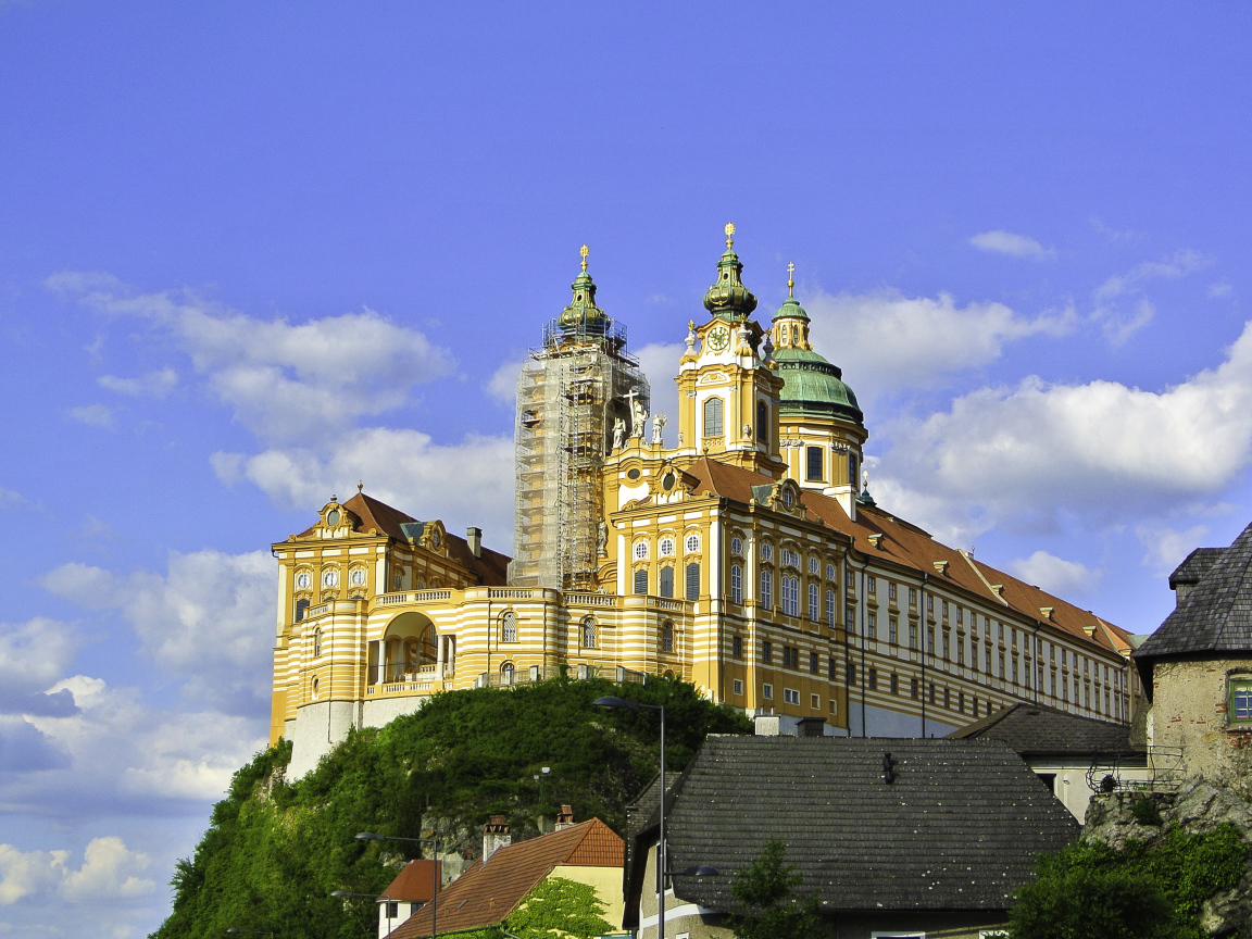 Picturesque Benedictine monastery against the blue sky, Melk. Austria