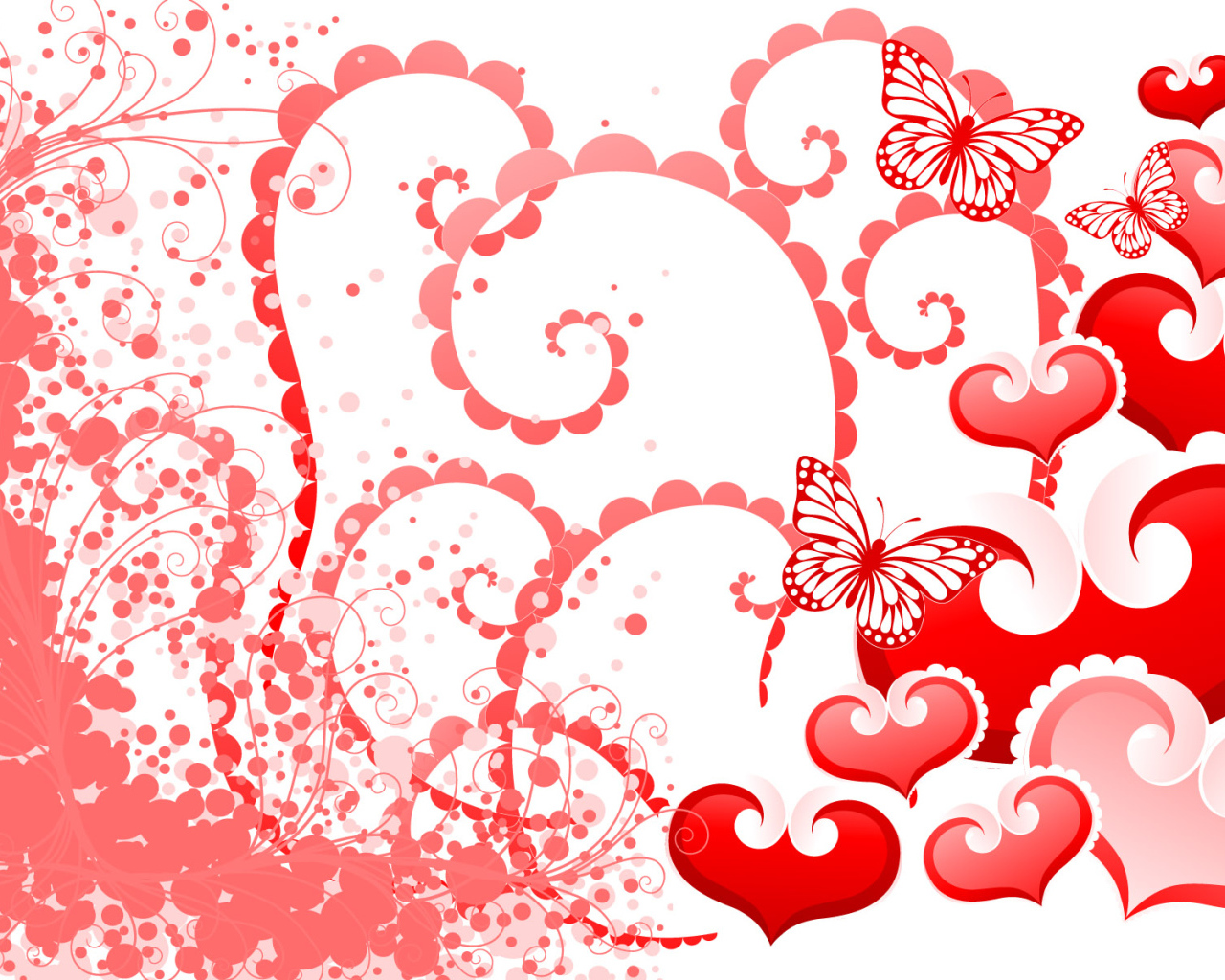 Бабочки сердечки в День Св. Валентина