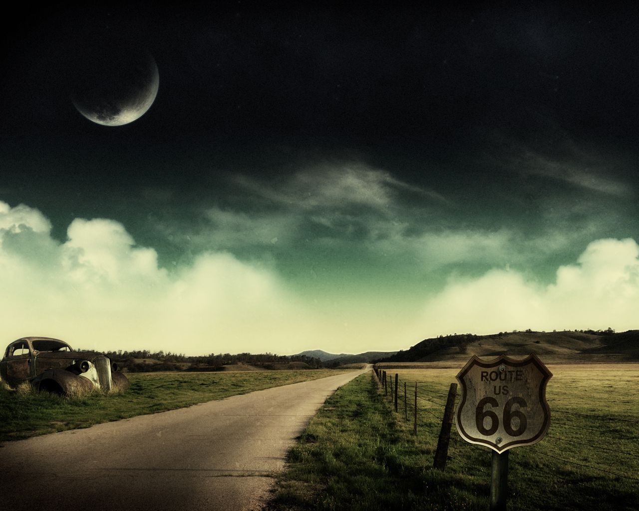 Photoshop - Route 66 wallpaper