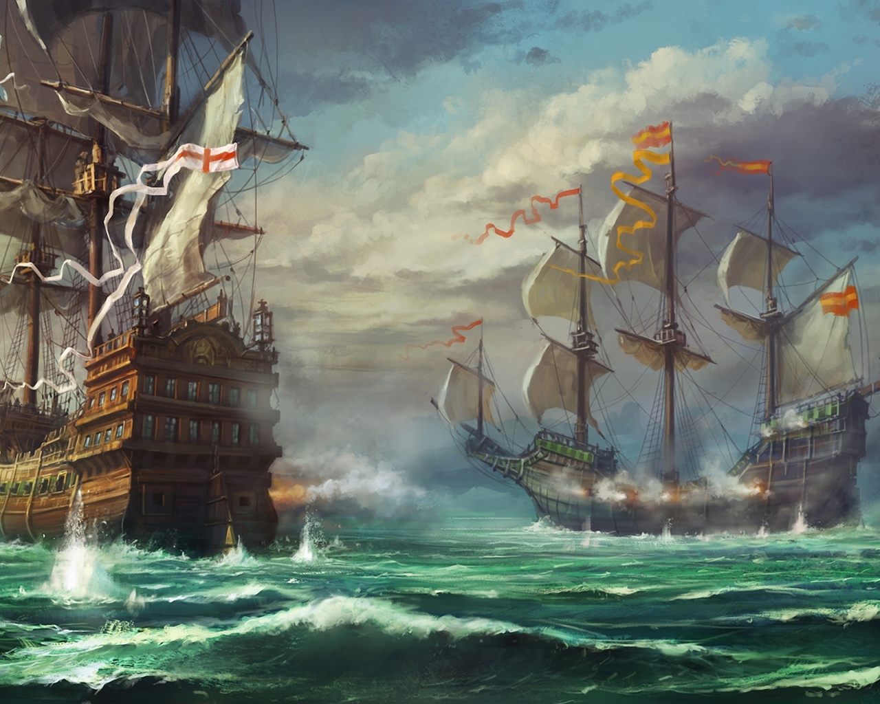 Морской бой парусных кораблей