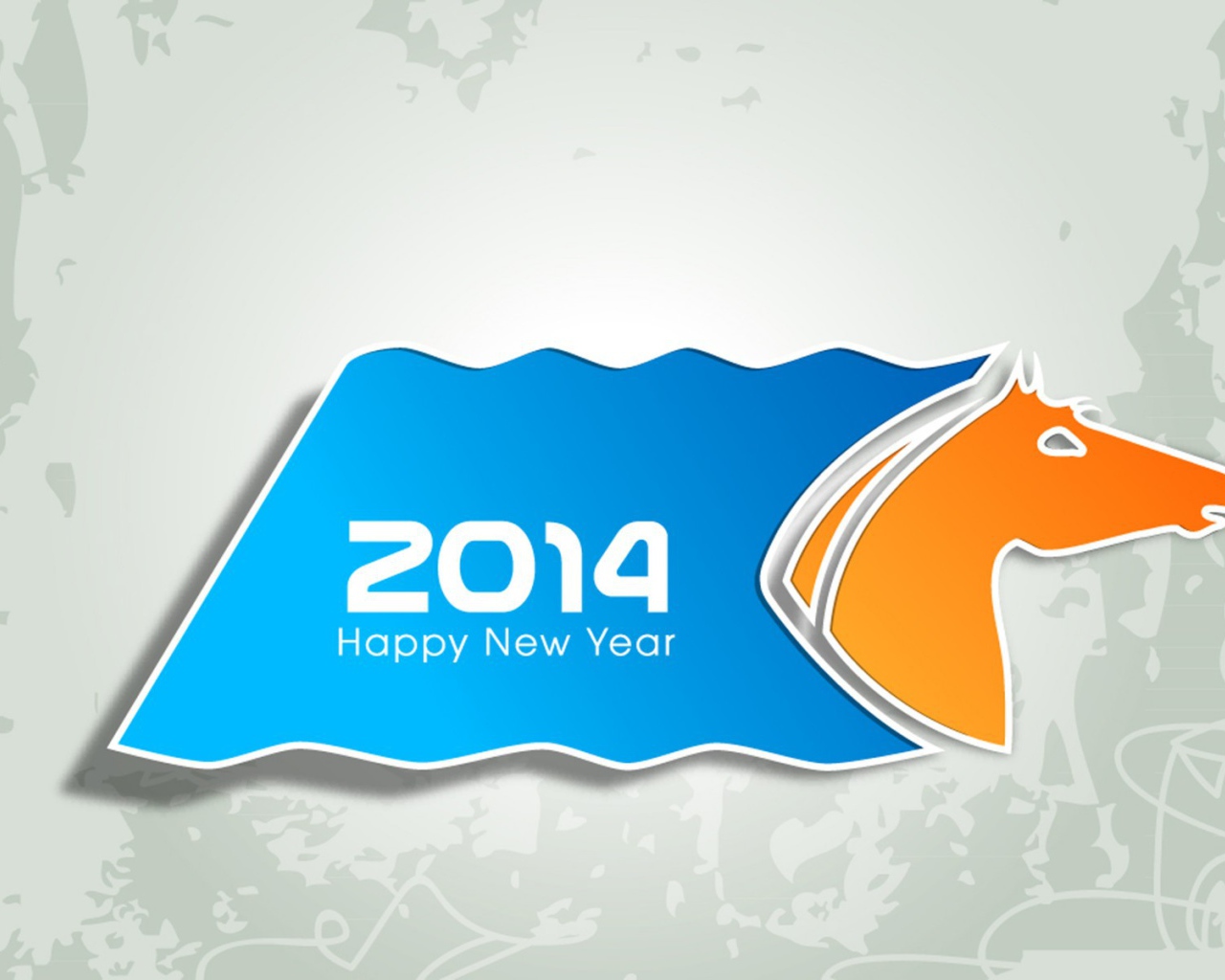 Счастливого Нового Года 2014, оранжевый конь