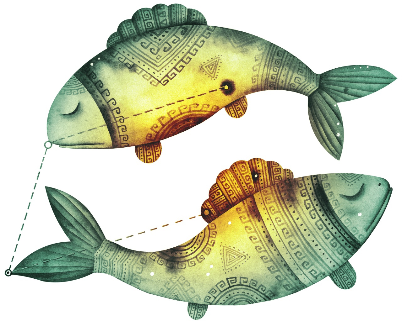 Рисунок знака зодиака рыбы