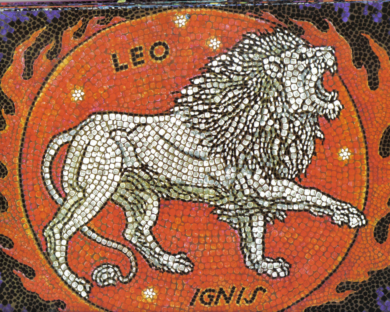Лев, мозаика