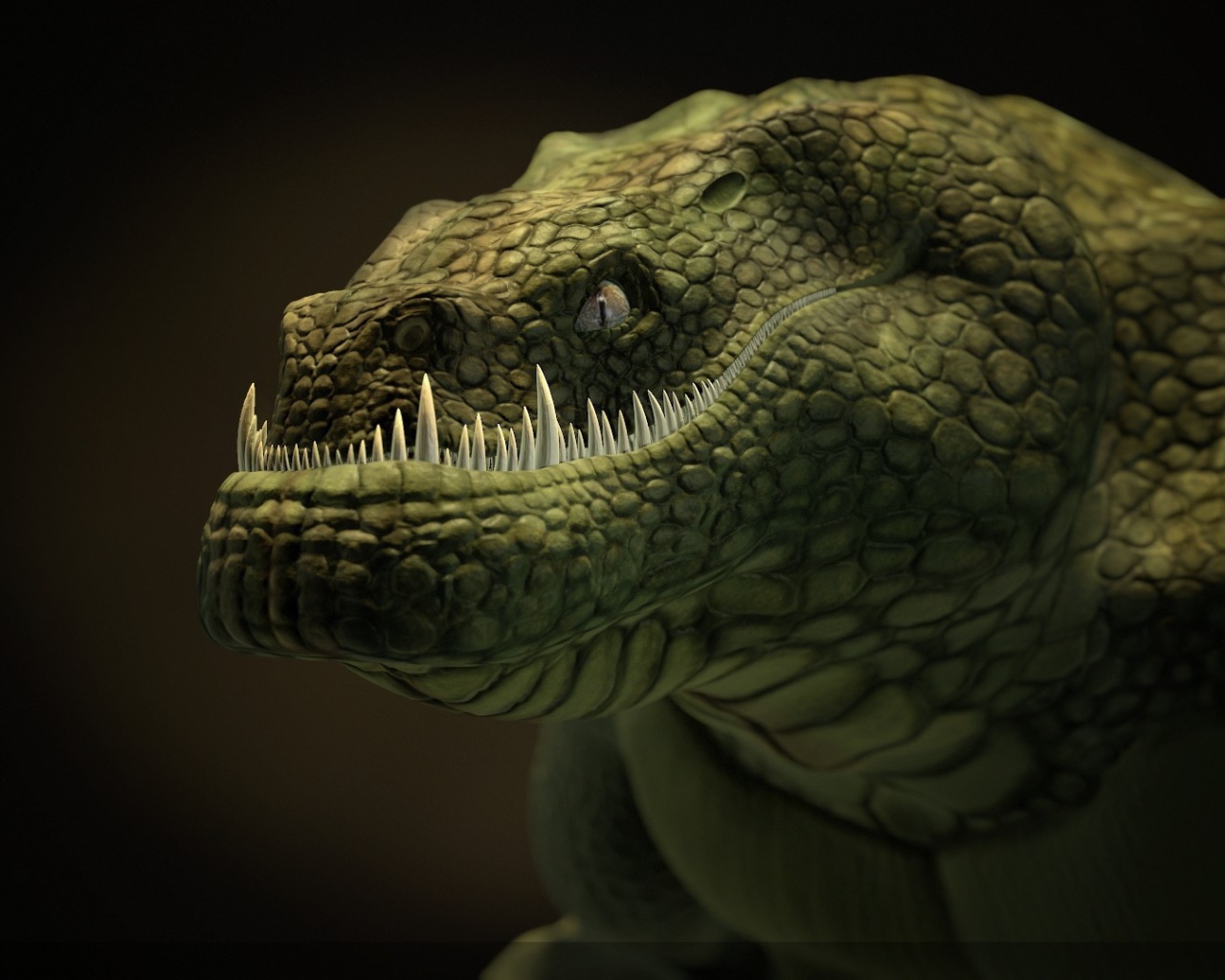 Крокодил с острыми зубами