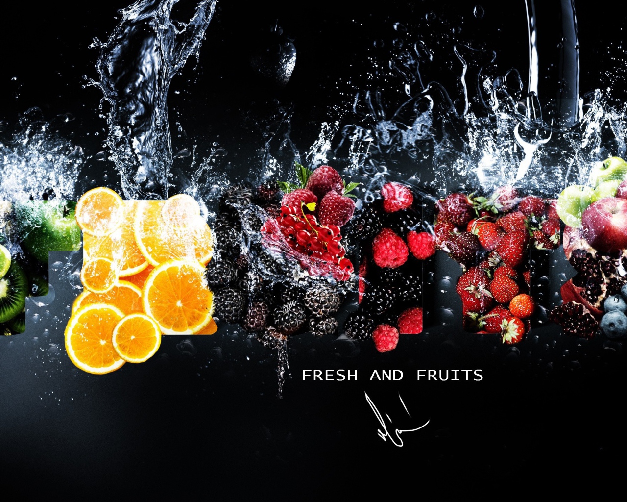 Ягоды фрукты и вода
