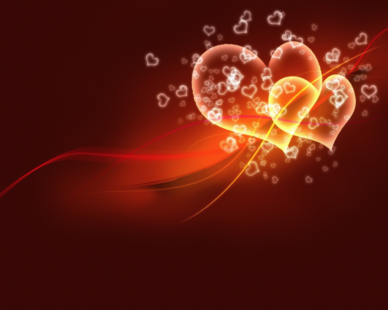 Два горящих сердца на День Влюбленных 14 февраля