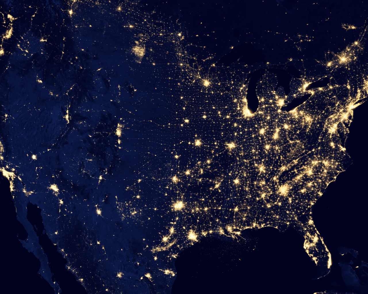 Вид на США из космоса
