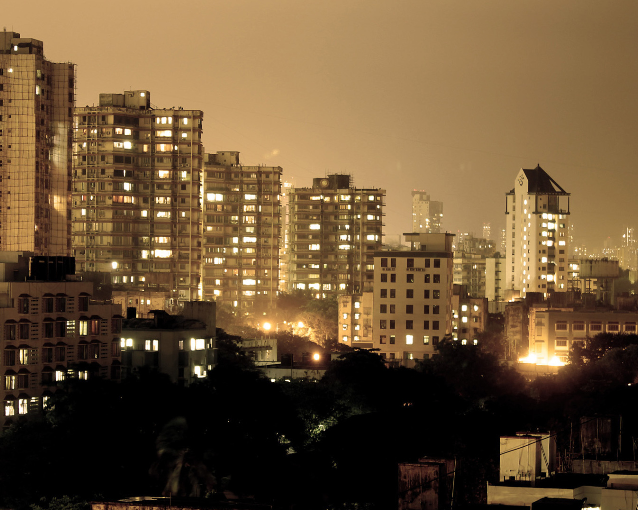 Ночной город Мумбай