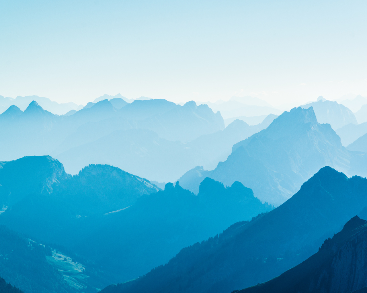 Вид на южные Альпы, Швейцария