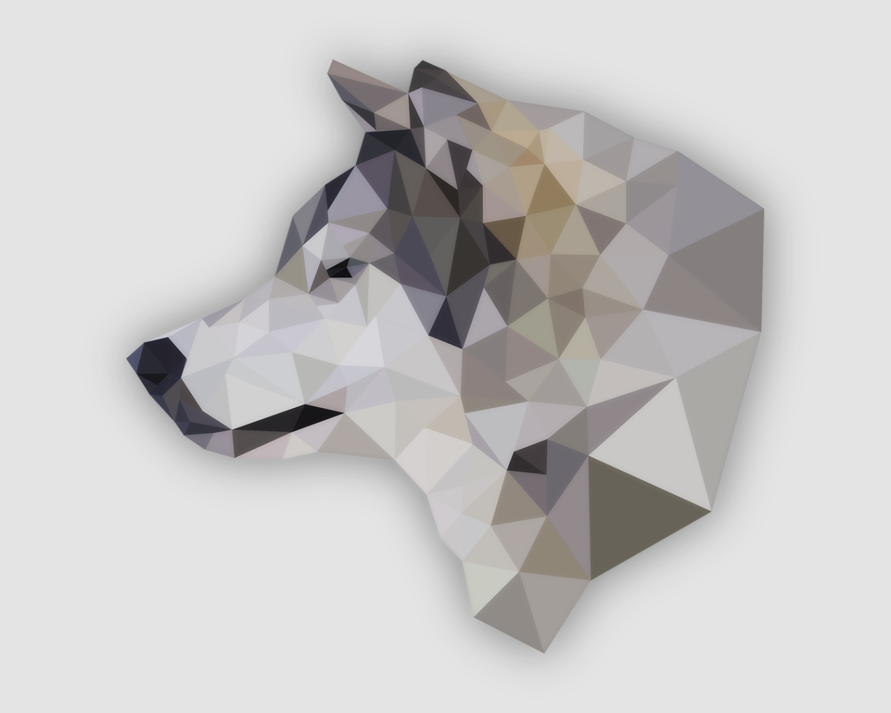 Crystal silhouette of a wolf