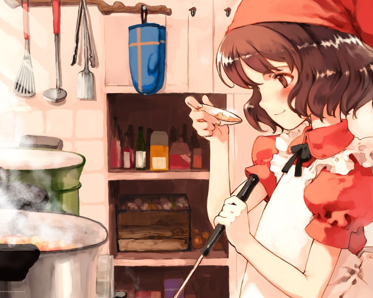 Повар на кухне в аниме Quartett!
