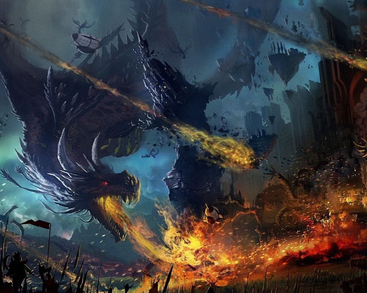Боевые драконы участвуют в битве