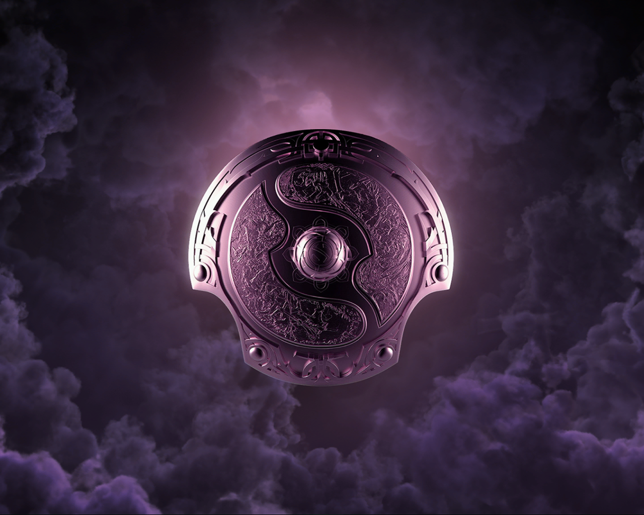Фиолетовый щит на экране загрузки игры Dota 2