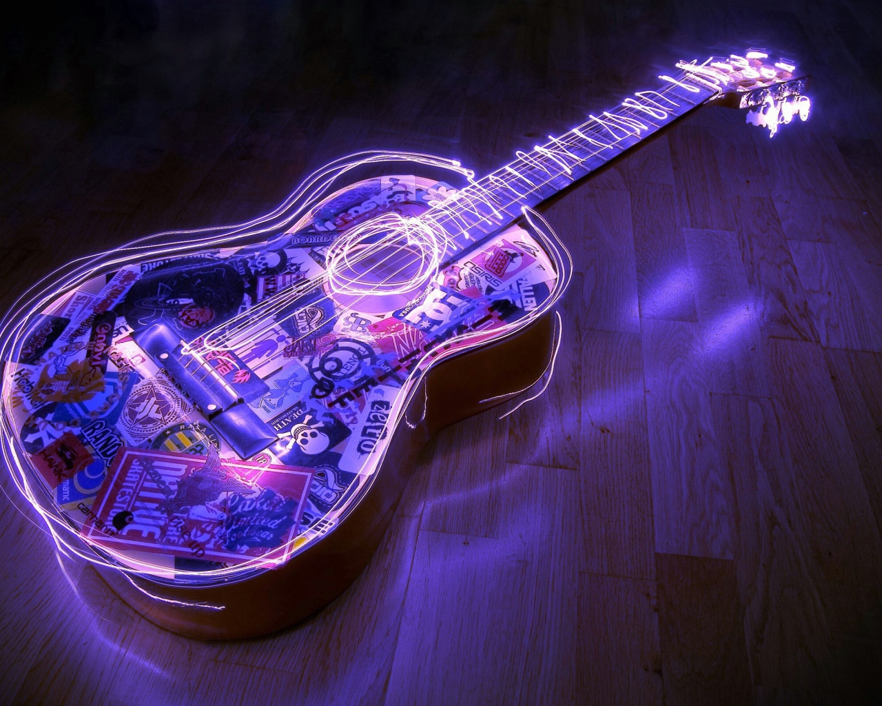 Неоновая подсветка гитары