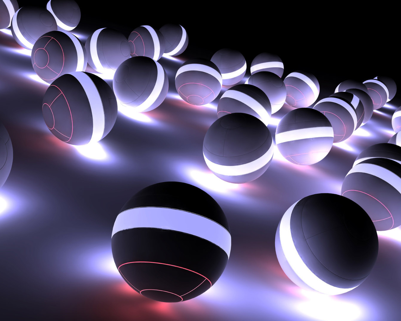 Светящиеся шары 3D графика 