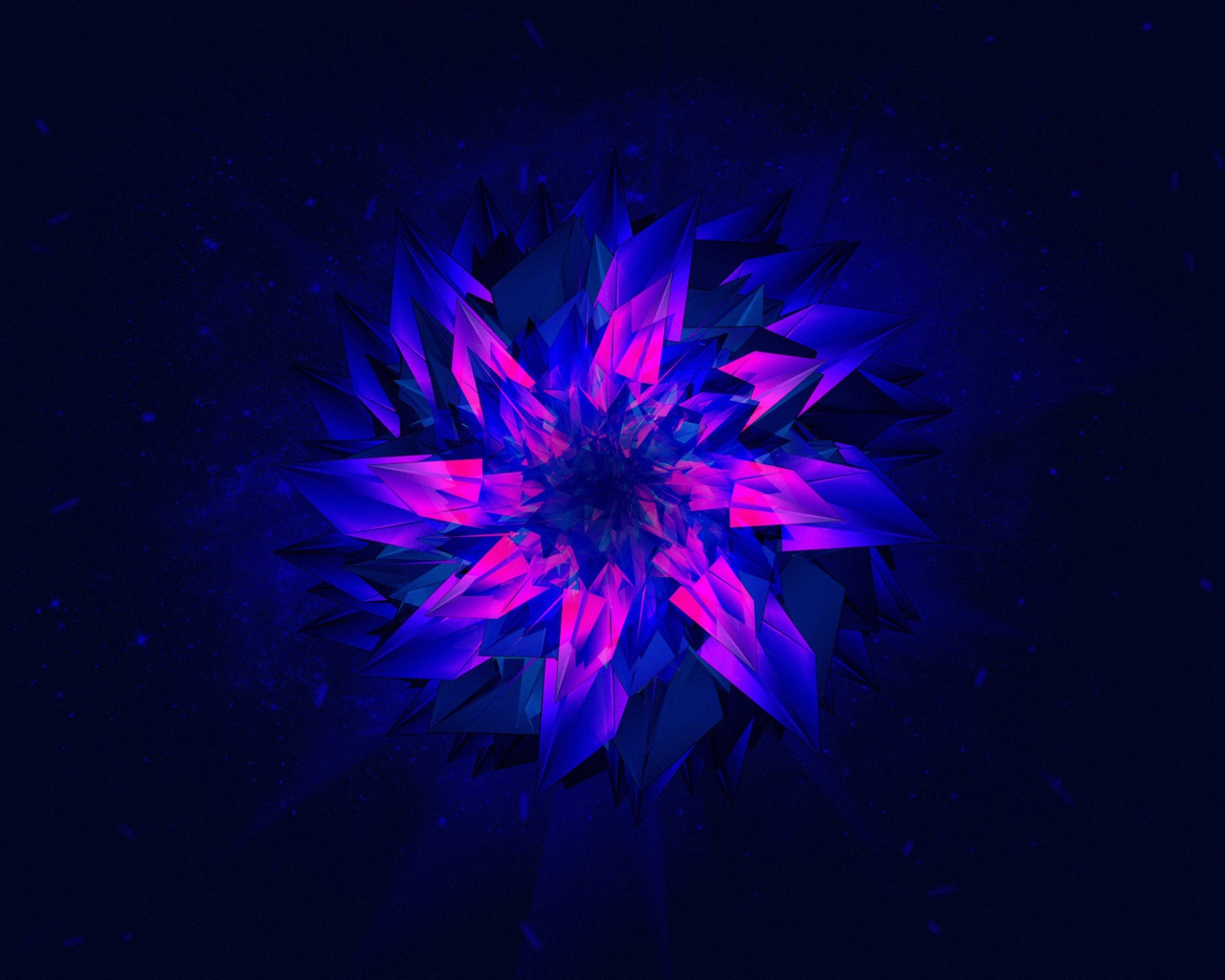Фиолетовый абстрактный цветок на синем фоне