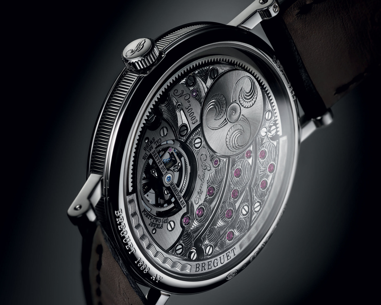 Стильные часы Breguet на черном фоне 