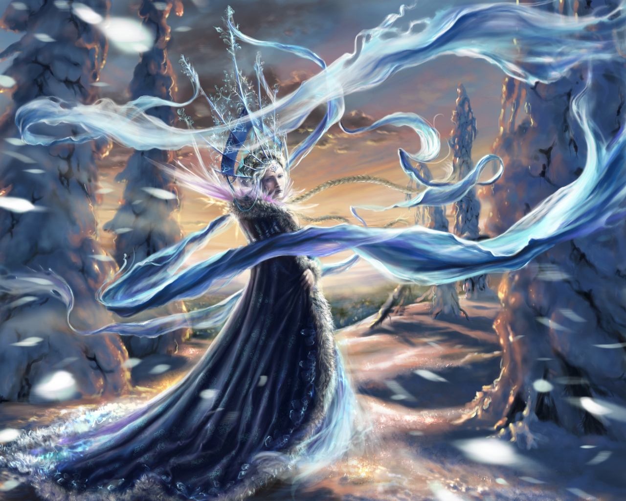 Красивая снежная королева фэнтези