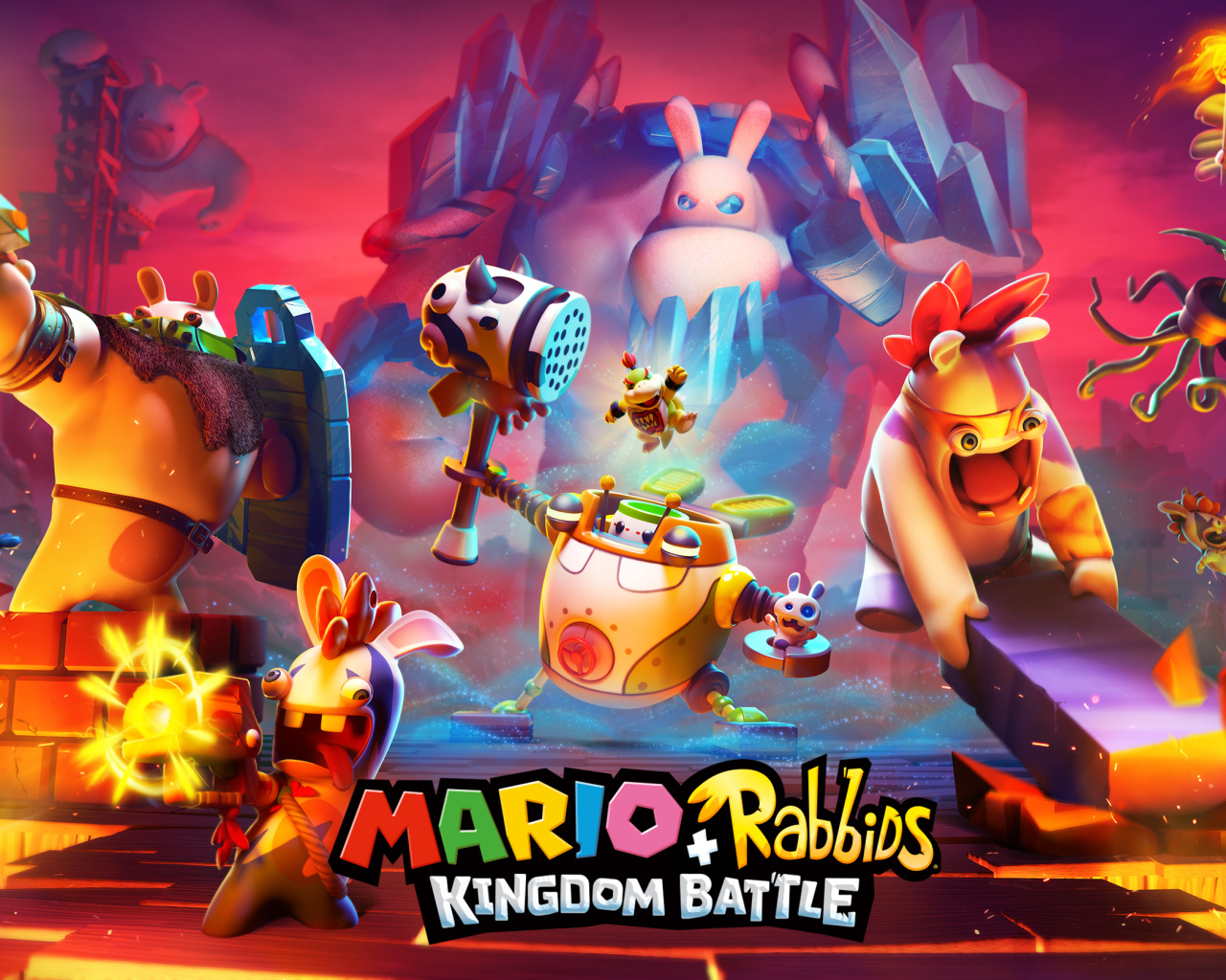 Постер компьютерной игры Mario + Rabbids Kingdom Battle, 2017