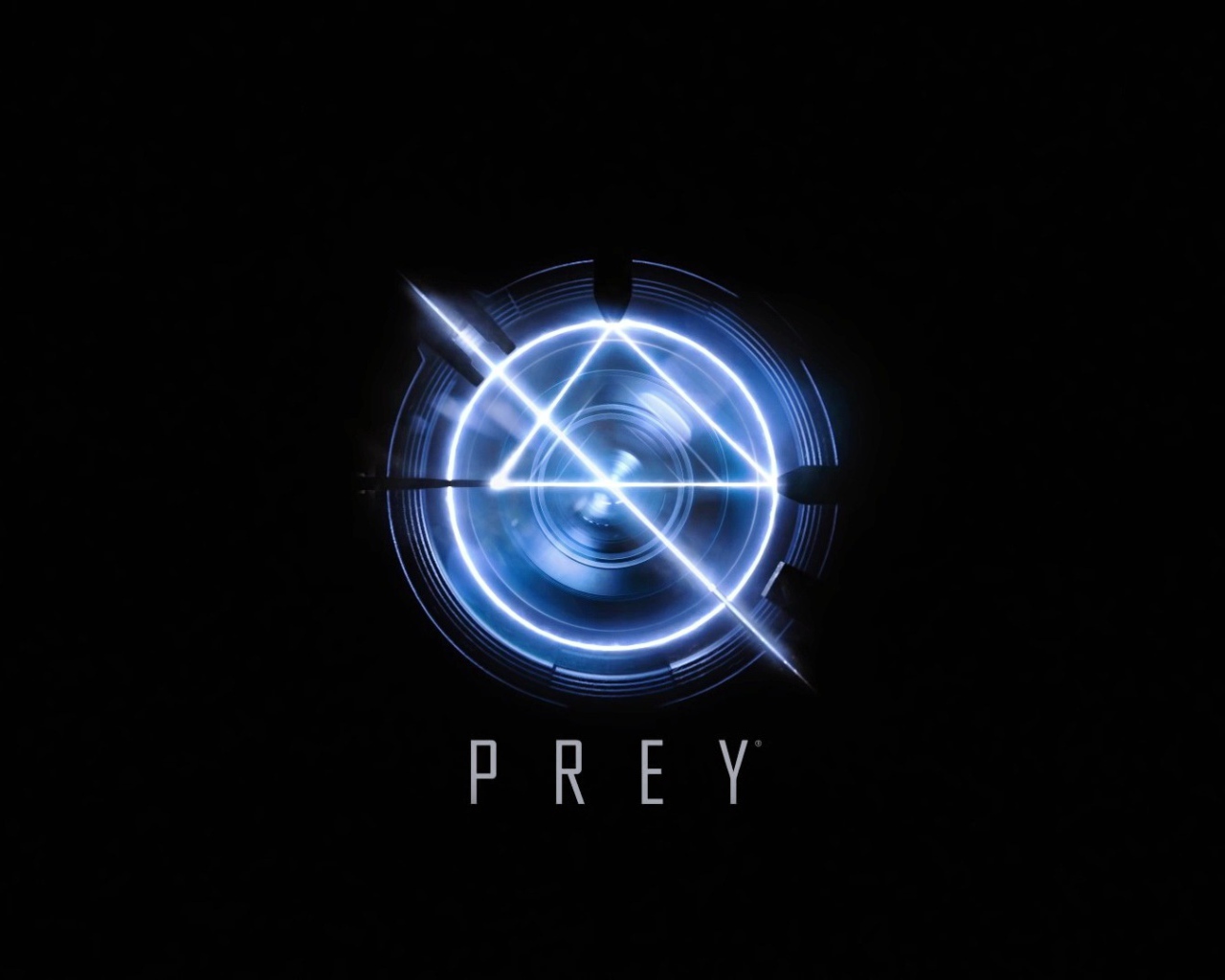 Логотип игры Prey 2017 на черном фоне