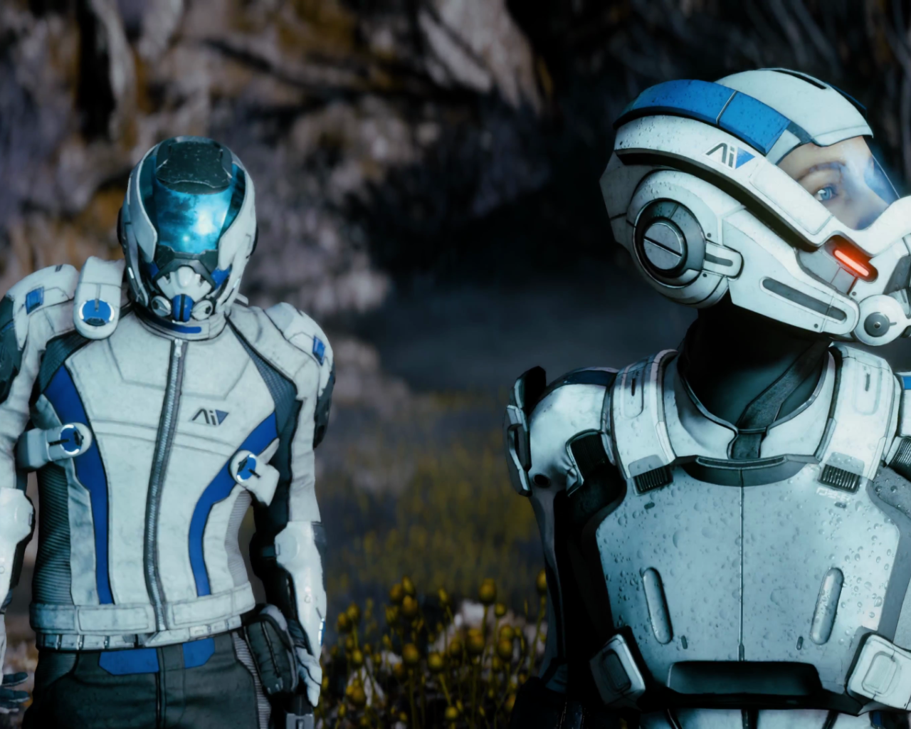 Скотт и Сара главные герои игры Mass Effect Andromeda 