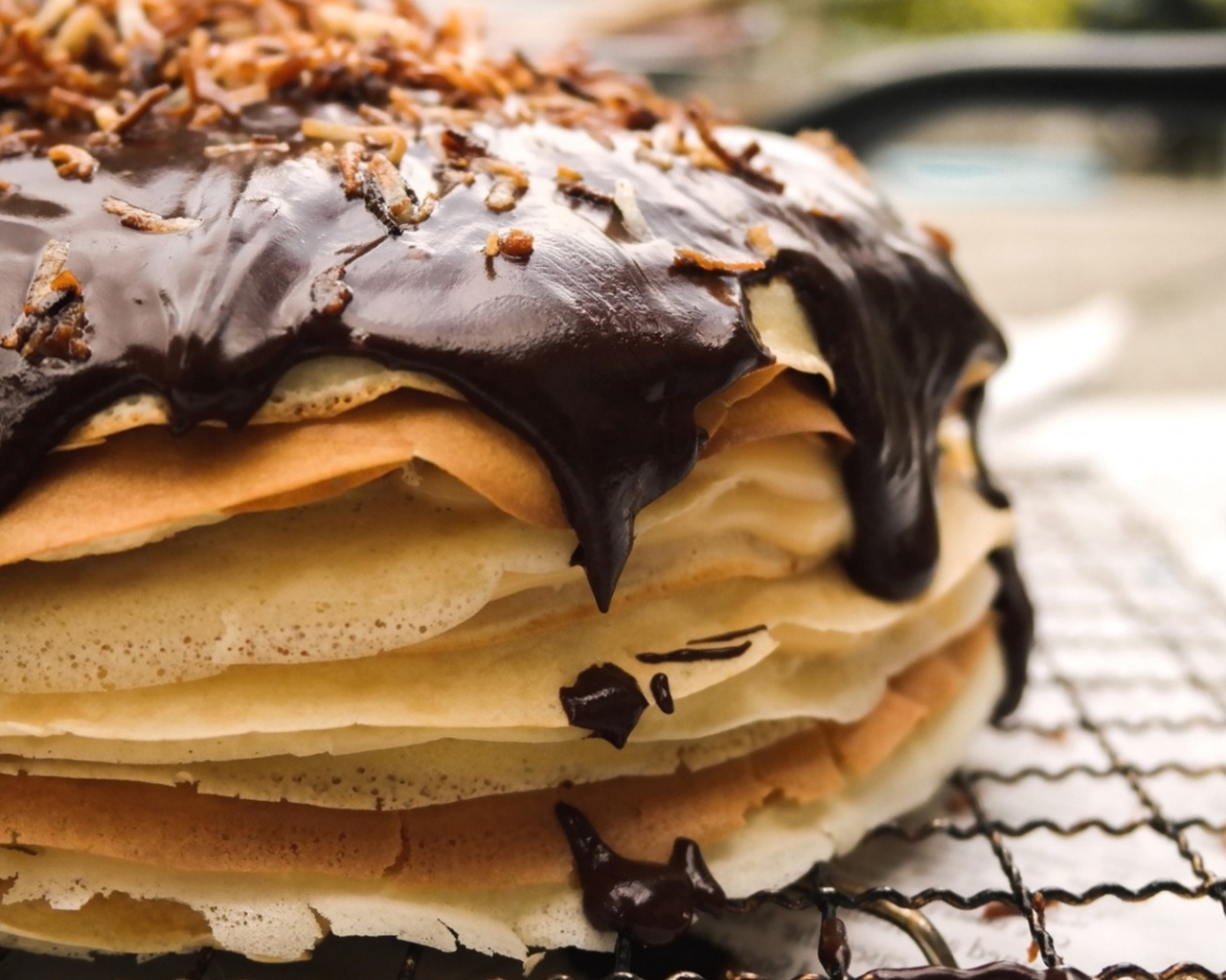 Pancake cake with chocolate Pancake Day 2017