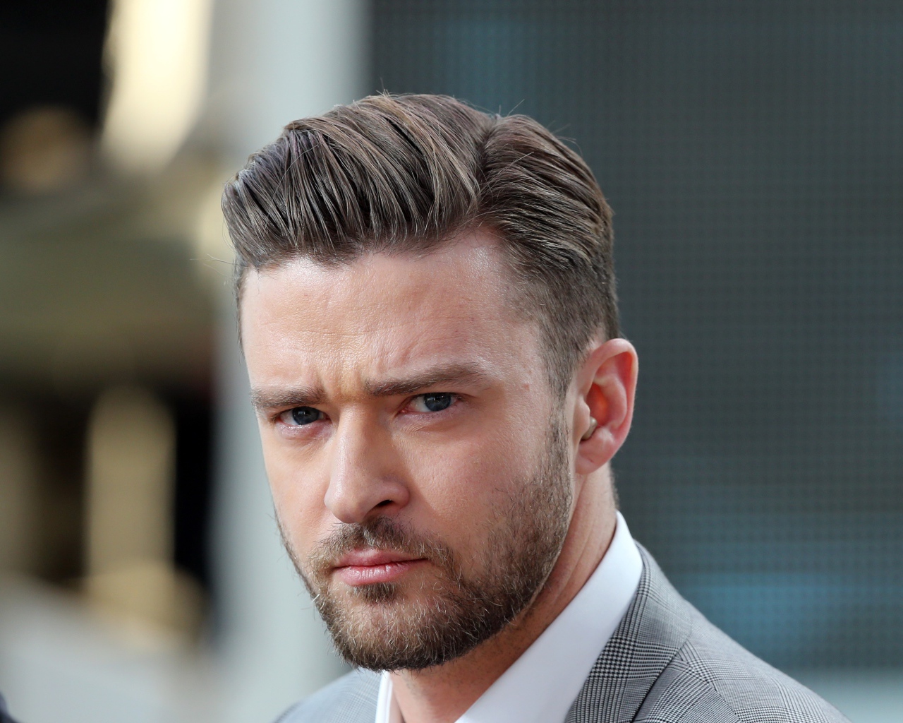 Actor Justin Timberlake with a serious look