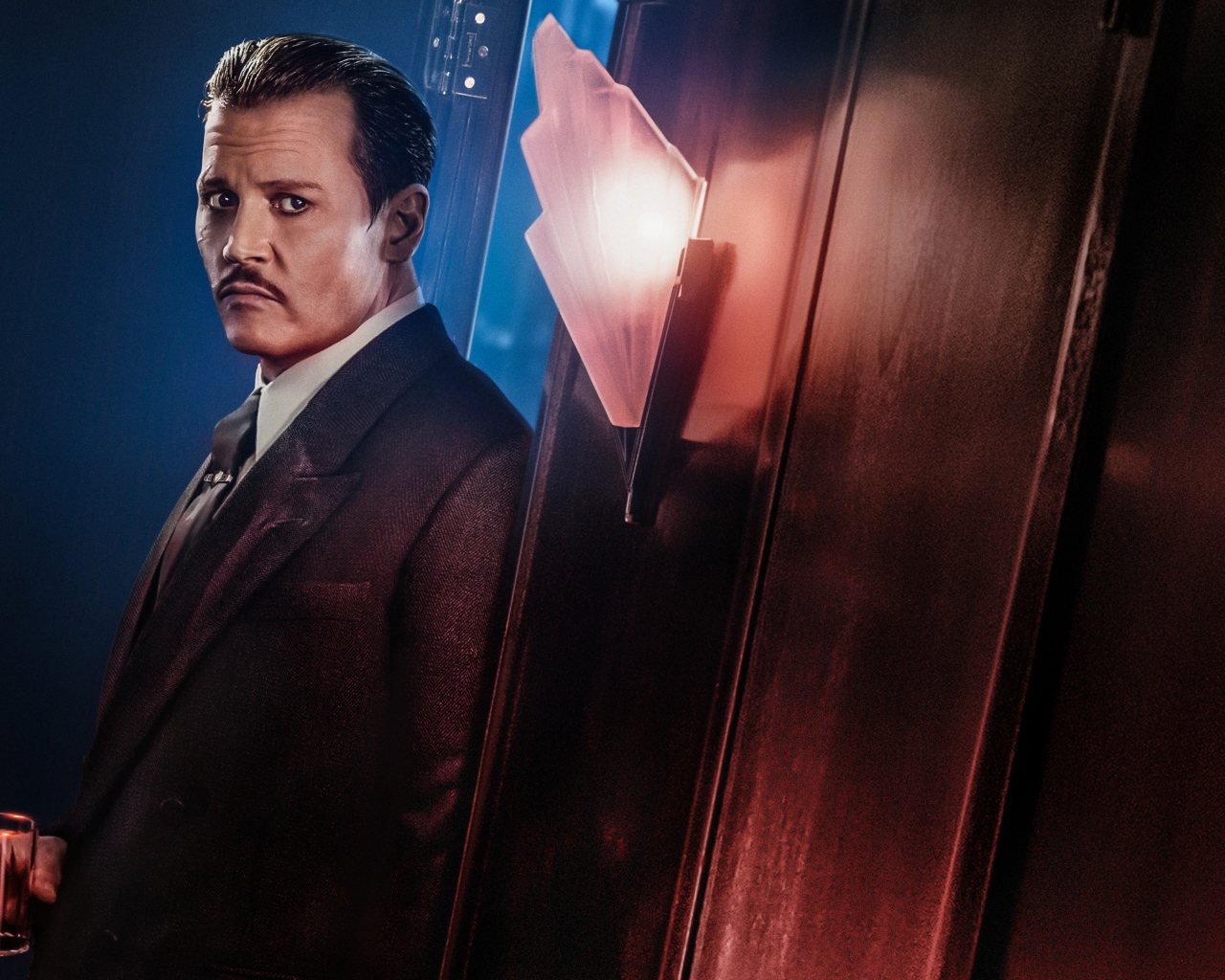 Actor Johnny Depp in the new movie Murder in the Orient Express, 2017