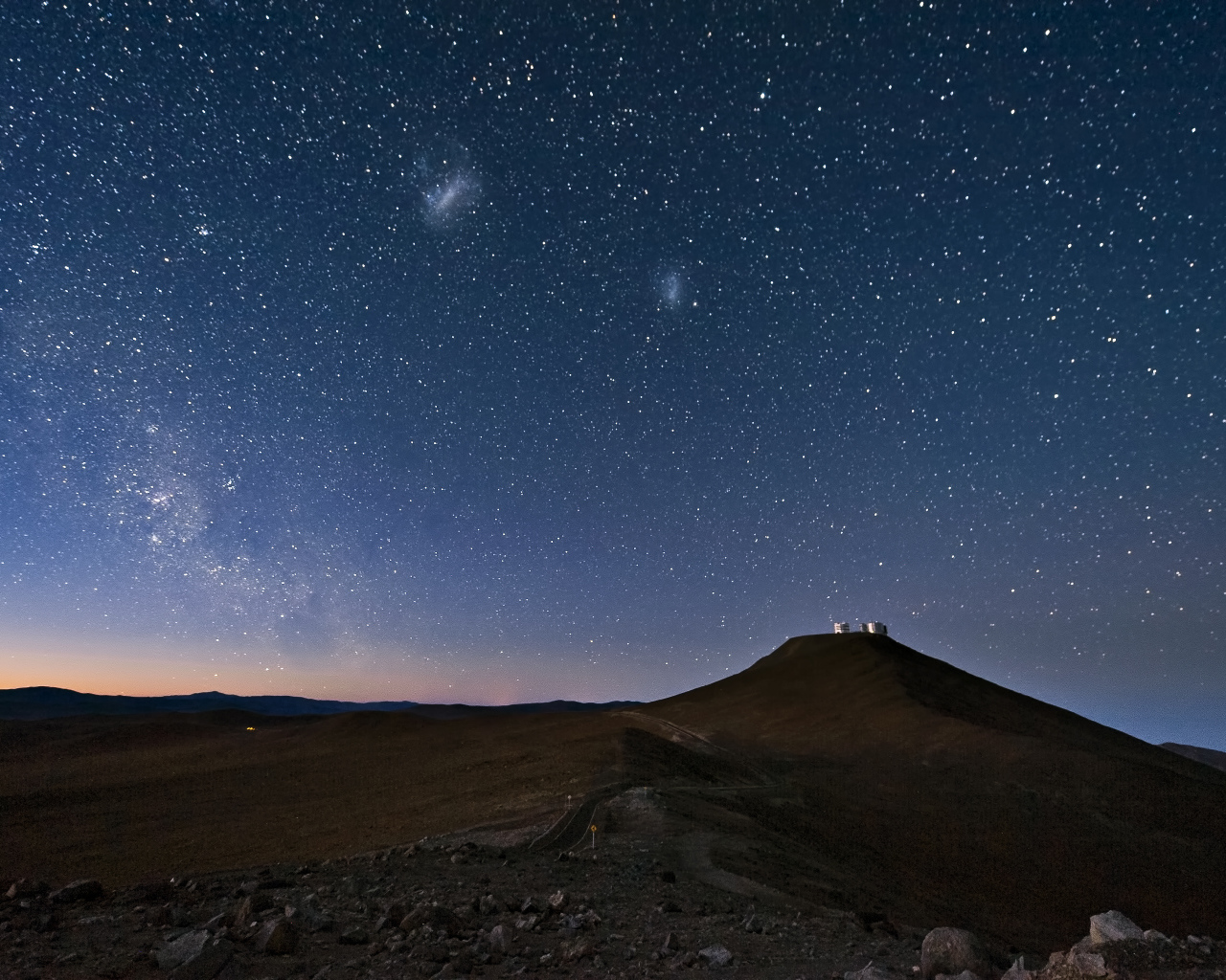 Пустыня Атакама под звездным небом, Чили 