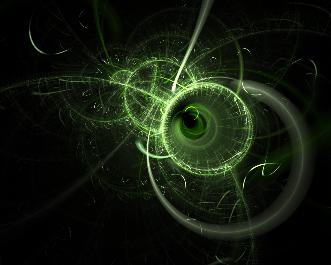 Абстрактный фрактальный рисунок с зеленым оттенком