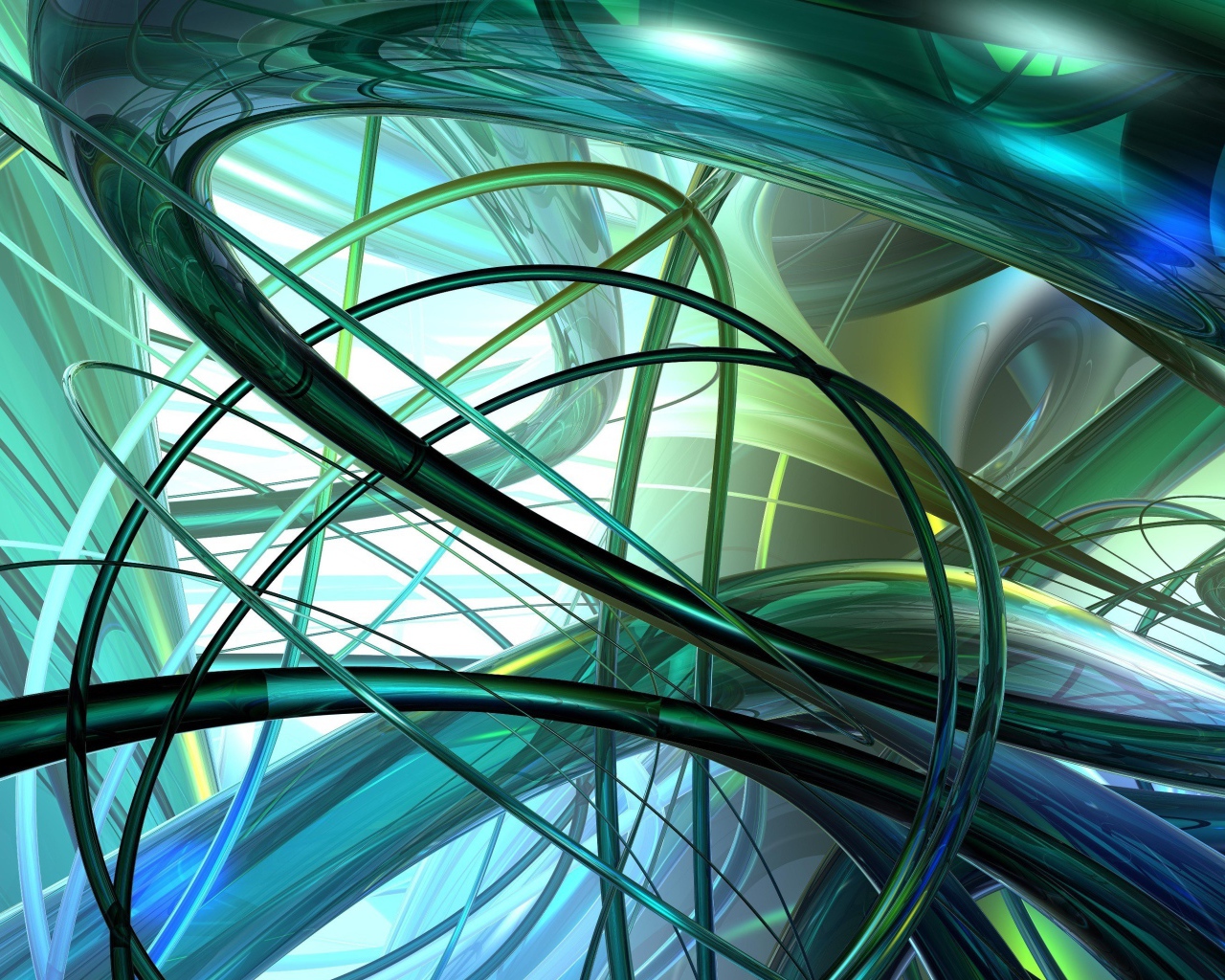 Multicolored twisted lines, 3d graphics
