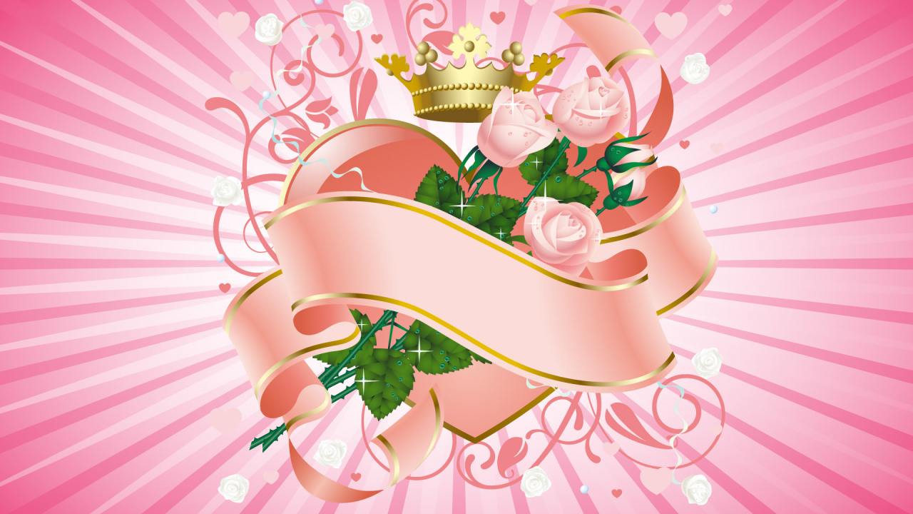 Розовое сердечко в День Св. Валентина