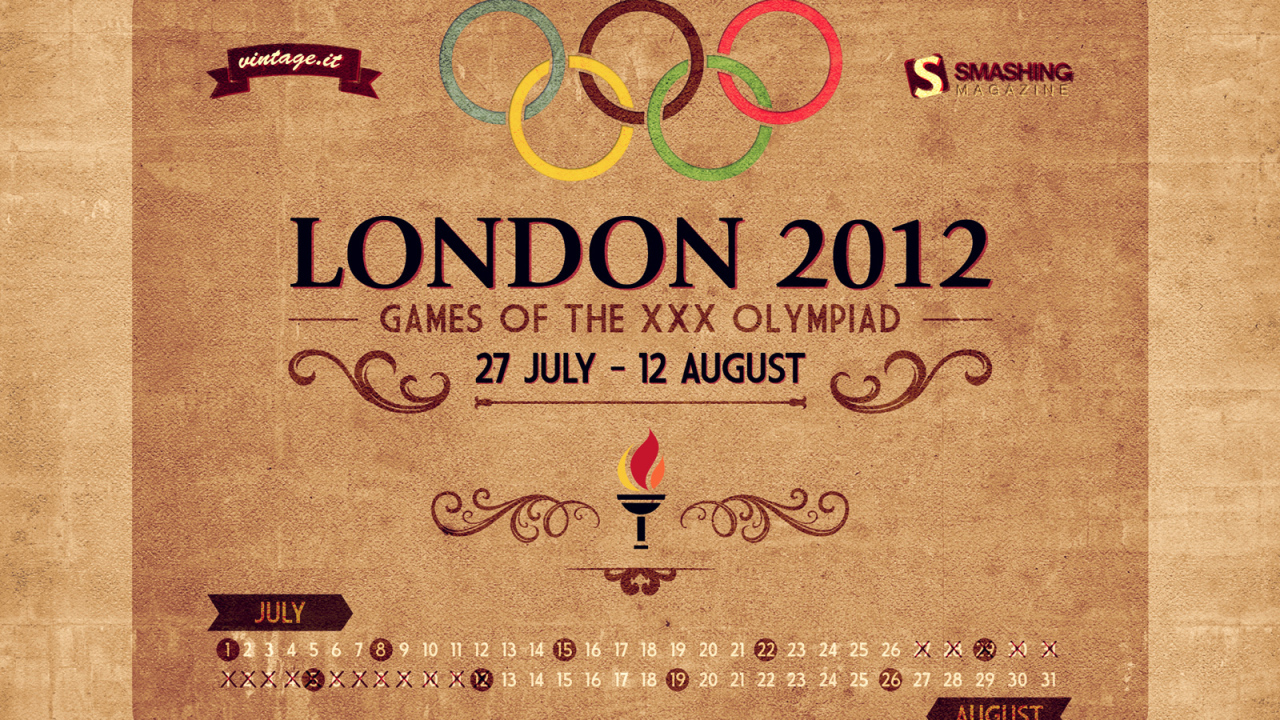 Лондон 2012 Винтажный календарь