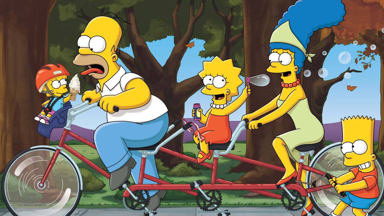 Симпсоны на велосипеде