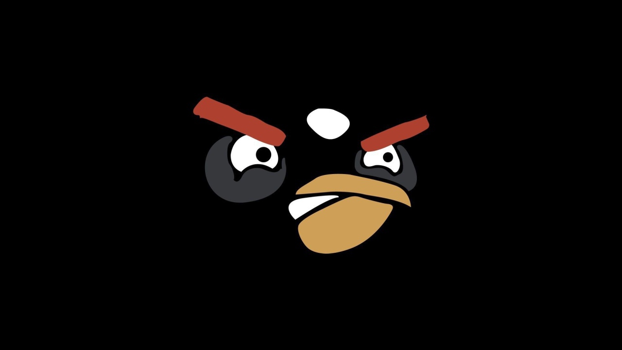 Птица Angry Birds, черный фон