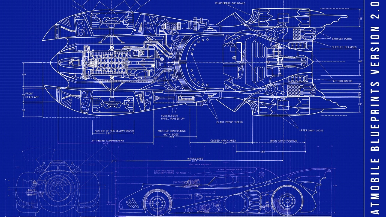Схема автомобиля Бетмана на чертеже