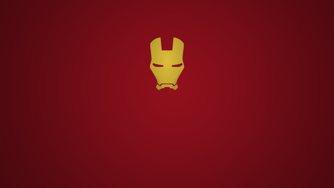 Золотая маска Железного человека, красный фон