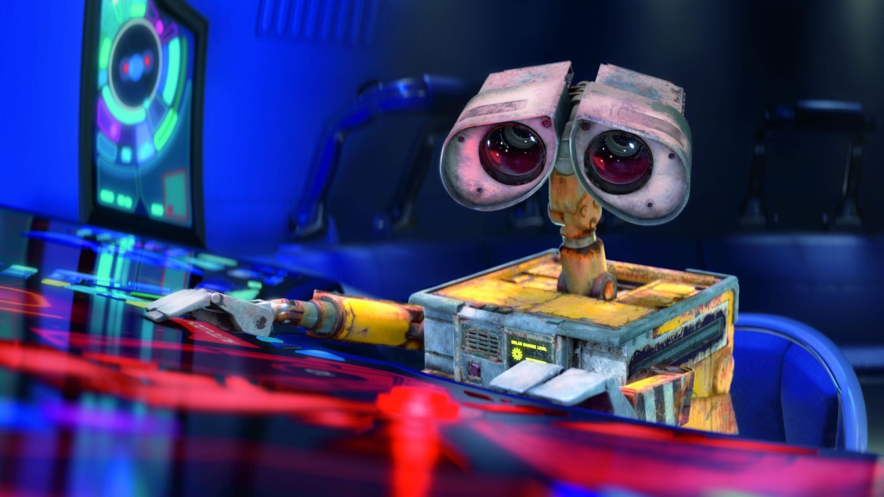 Робот WALL·E за пультом управления