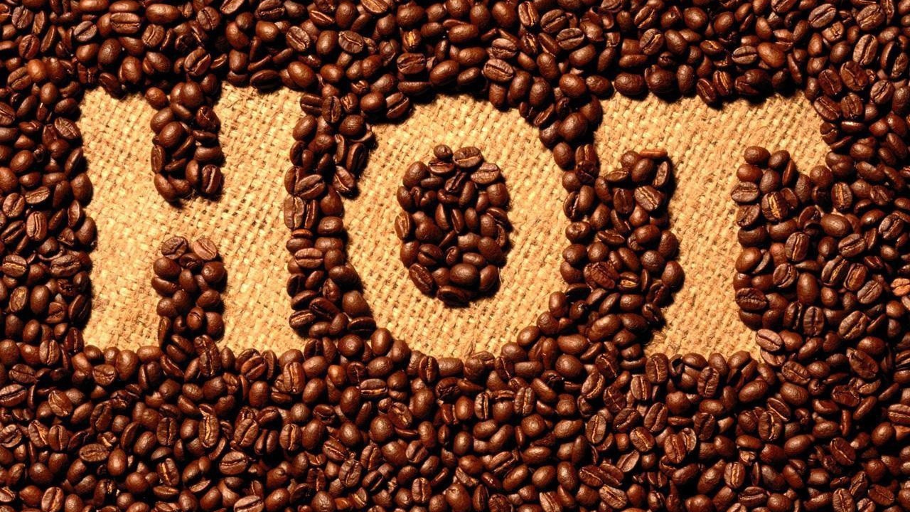 The inscription of hot coffee beans
