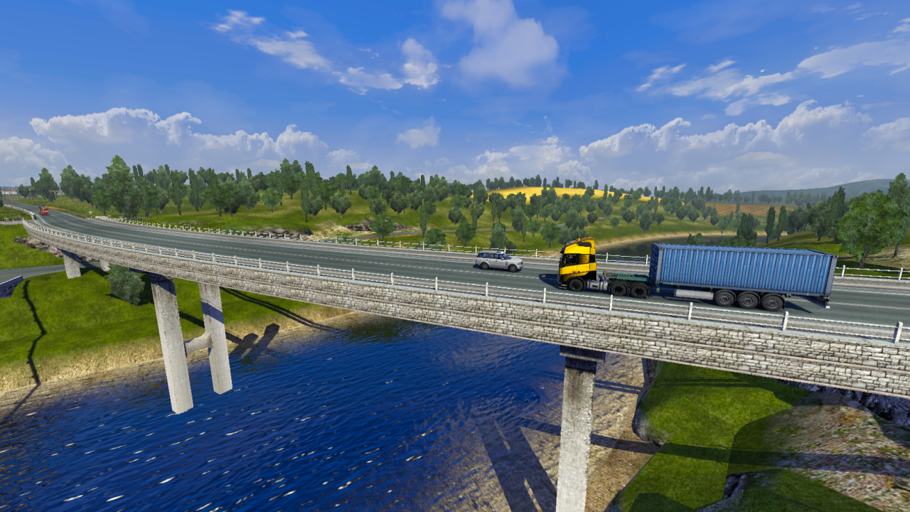 Мост над рекой в игре Euro Truck Simulator 2