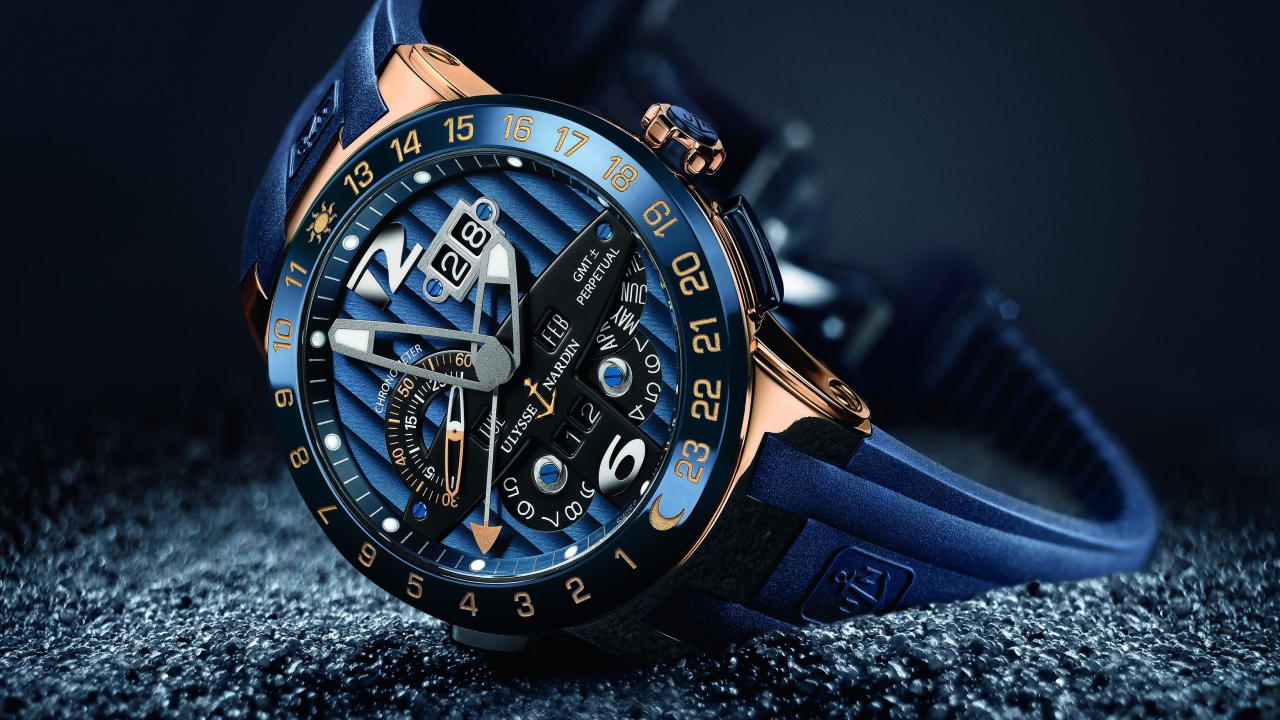 Синие стильные часы Ulysse Nardin 