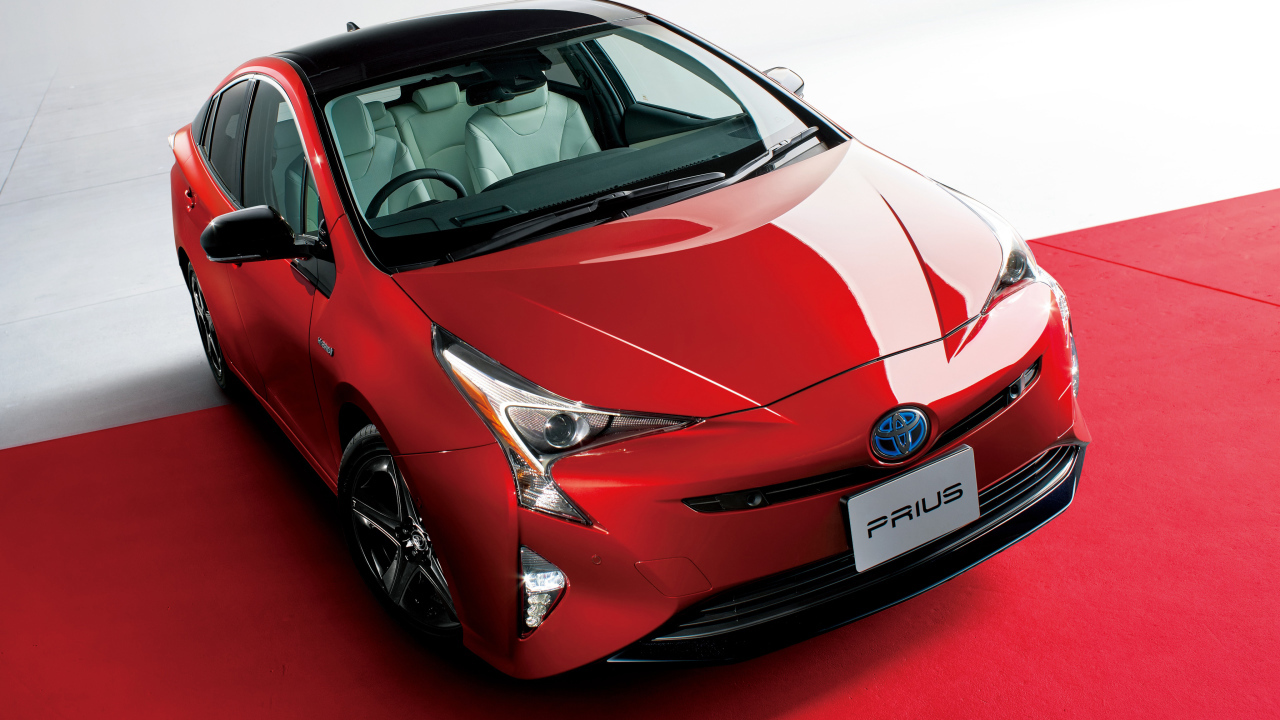 Red car Toyota Prius Touring Select 20th Anniversary Limited, 2018
