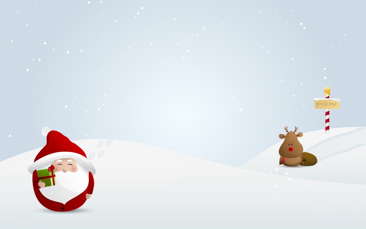 Previous, Holidays - New Year wallpapers - Santa Claus and reindeer 