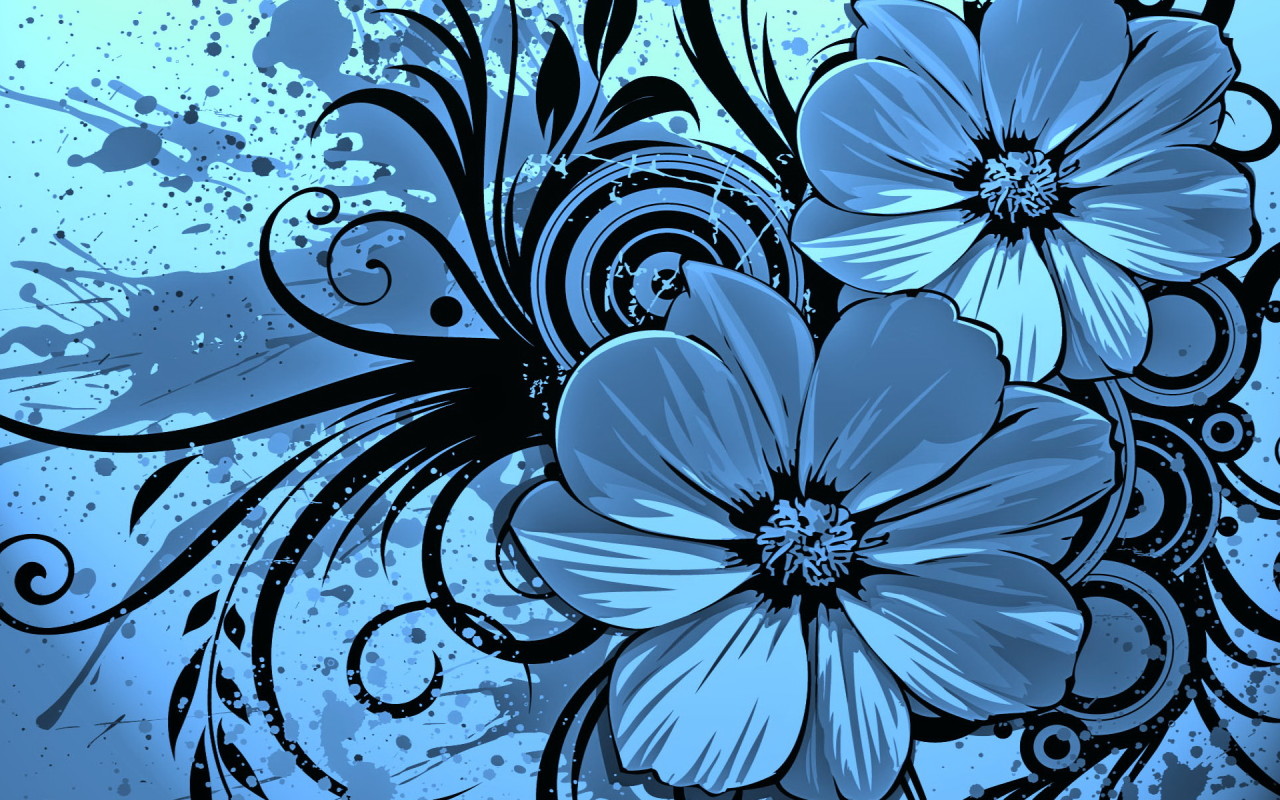 Dark blue flowers Desktop wallpapers 1280x800